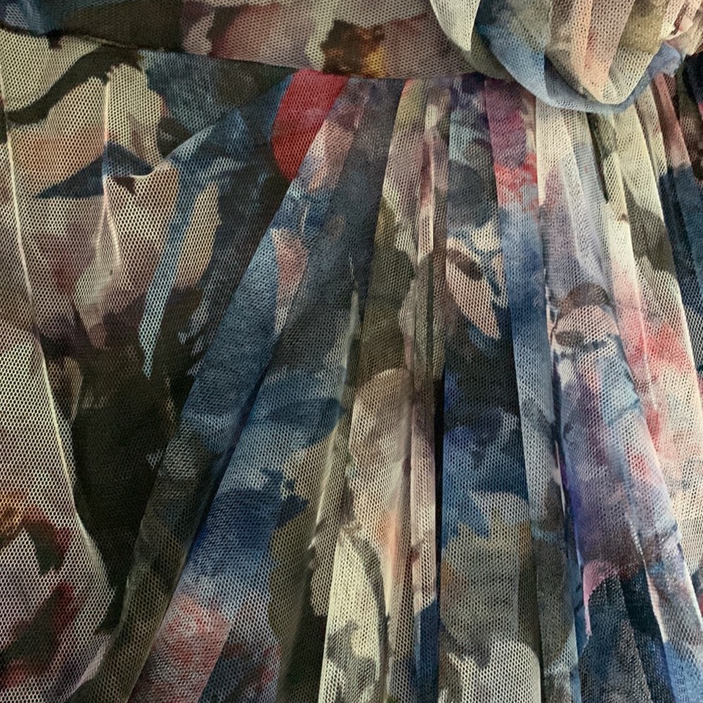 Adrianna Papell one shoulder printed chiffon gown - Picture 13 of 16